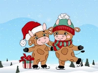 Cute christmas bull difference