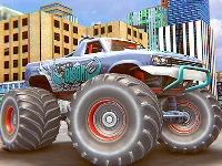 Monster truck stunt driving simulation