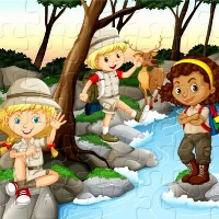 Camping kids jigsaw