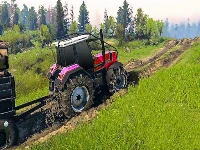 Real chain tractor towing train simulator