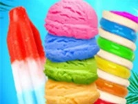 Rainbow ice cream and popsicles - icy dessert make