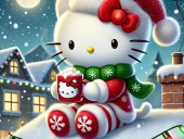 Hello kitty christmas puzzle: festive holiday