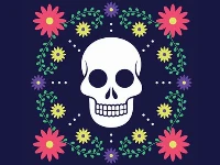 Colorful skull jigsaw