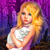 Hidden object - girl and cat