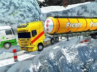 Extreme winter oil tanker truck drive